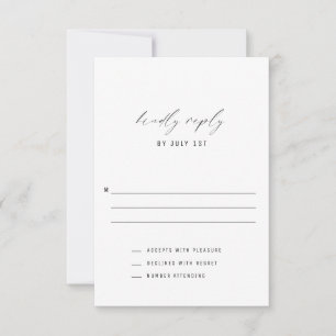 Classic Elegant Vertical Wedding RSVP Card