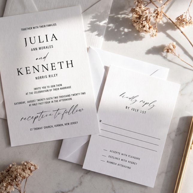 Classic Elegant Vertical Wedding RSVP Card (Creator Uploaded)