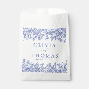 Classic Elegant Victorian Blue Floral Wedding Favour Bags