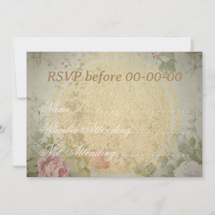 Classic Elegant Vintage Pink Roses Watercolor Thank You Card