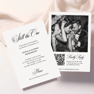 Classic Elegant Vow Renewal Photo QR Code RSVP Invitation