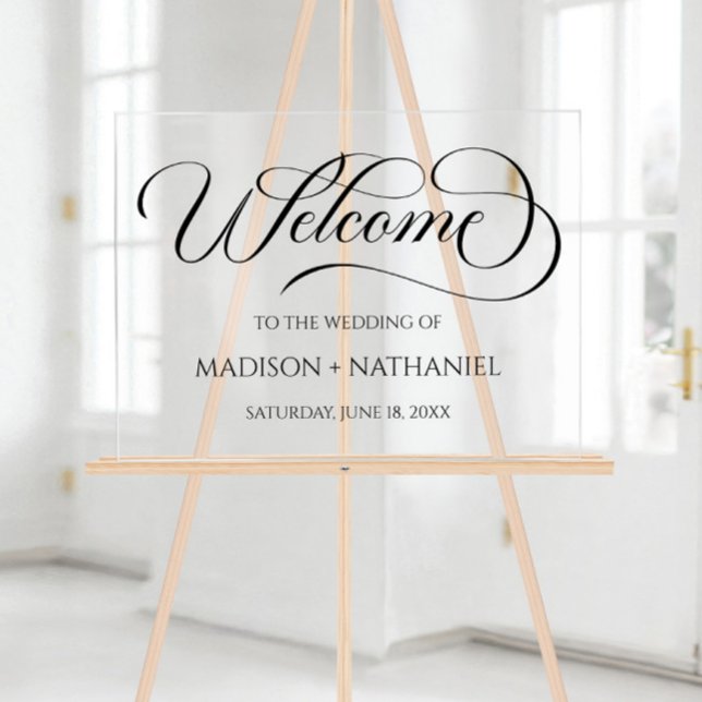 Classic Elegant Wedding Acrylic Welcome Sign (Creator Uploaded)