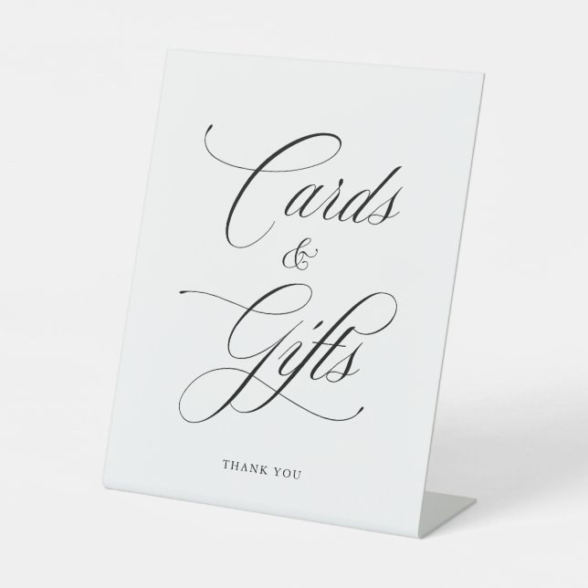 Classic Elegant Wedding Cards & Gifts Pedestal Ped Pedestal Sign (Front)