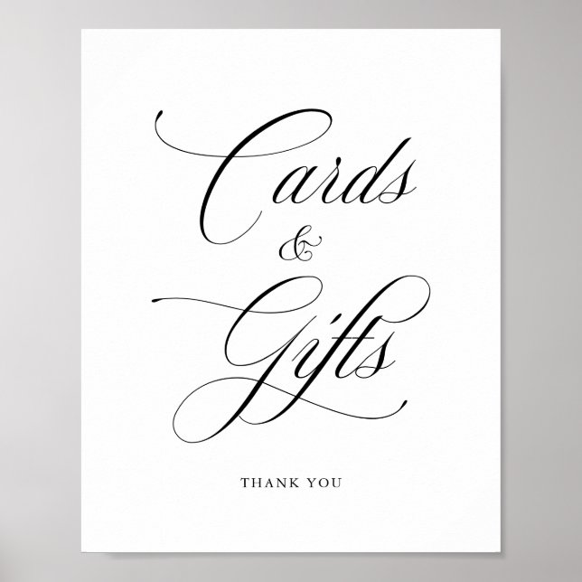 Classic Elegant Wedding Cards & Gifts Sign (Front)