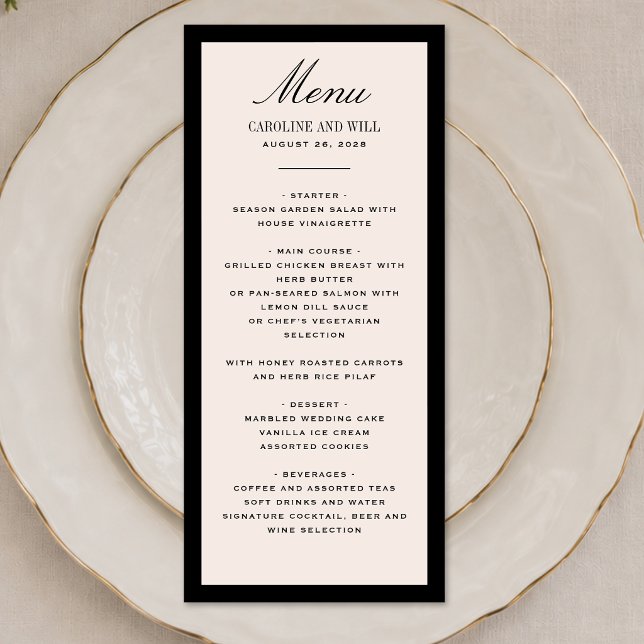 Classic Elegant Wedding Ceremony or Reception  Menu (Creator Uploaded)