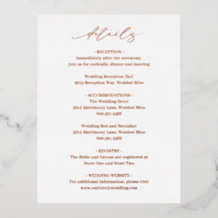 Classic Elegant Wedding Foil Enclosure Card