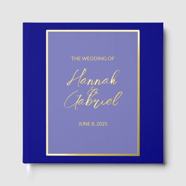 Classic Elegant Wedding Foil Guest Book (Front)