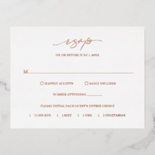Classic Elegant Wedding Foil RSVP Card