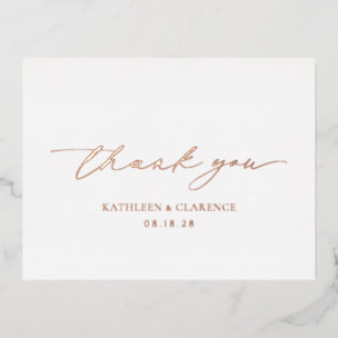 Classic Elegant Wedding Foil Thank You Card