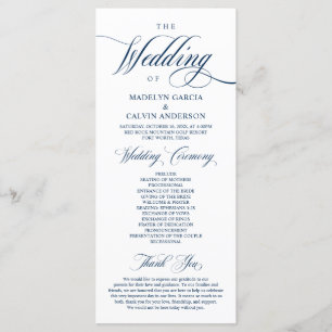 Classic Elegant Wedding Foldable Program Programme