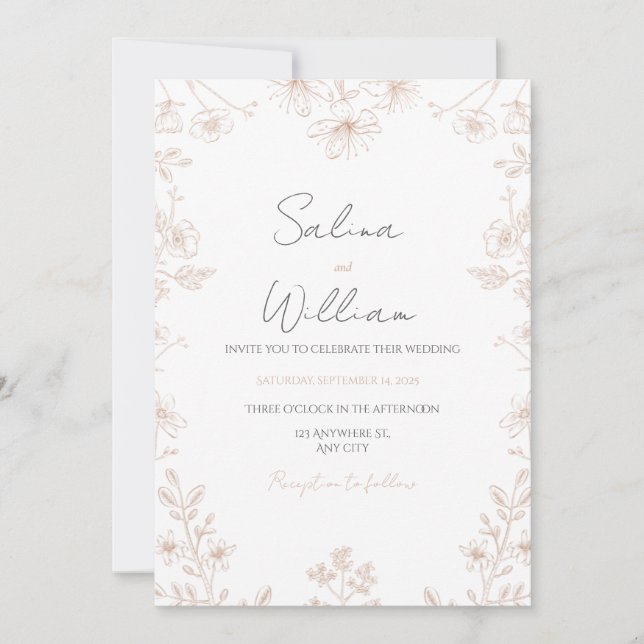 Classic Elegant Wedding Invitation | Timeless  (Front)