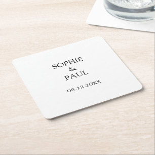 Classic Elegant Wedding Paper Coaster