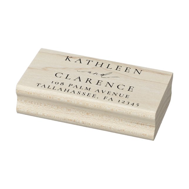 Classic Elegant Wedding Return Address Rubber Stamp (Stamp)