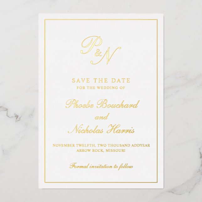 Classic Elegant Wedding Save the Date (Front)