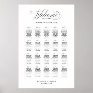 Classic Elegant Wedding Seating Chart Sign
