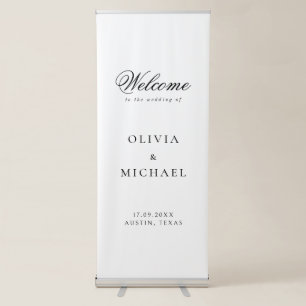 Classic Elegant Wedding Welcome Retractable Banner