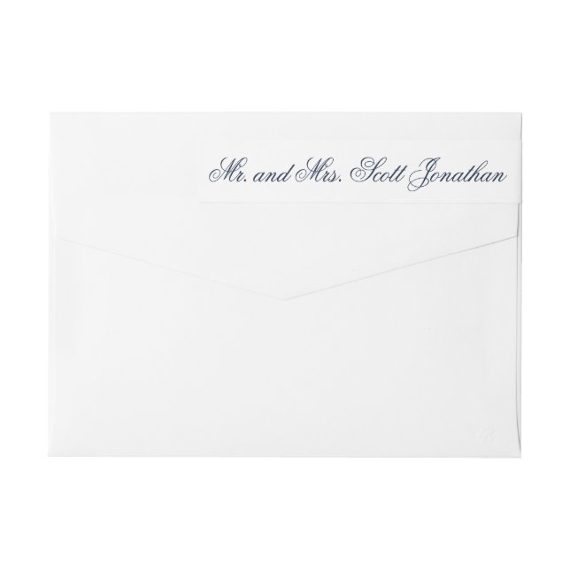 Classic Elegant White Calligraphy Minimal Wrap Around Label (Back)
