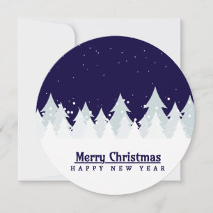 Classic & elegant winter pines customisable colour holiday card