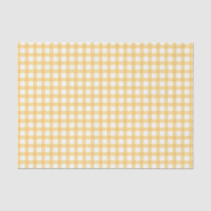 Classic Elegant Yellow Gingham Pattern Tissue Paper