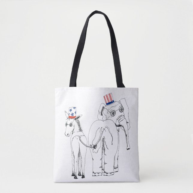 Classic Elephant & Donkey Tote (Front)