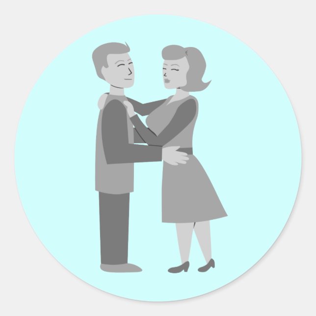 Classic Embrace Round Sticker (Front)