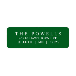 Classic Emerald Green Minimalist Return Address