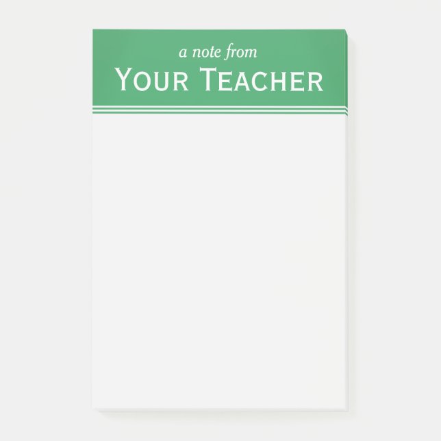 Classic Emerald Green Personalised 4" x 6" Post-it Notes (Front)