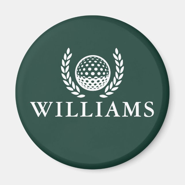 Classic Emerald Green Personalised Name Monogram Magnet (Front)