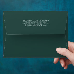 Classic Emerald Green Simple Wedding Envelope