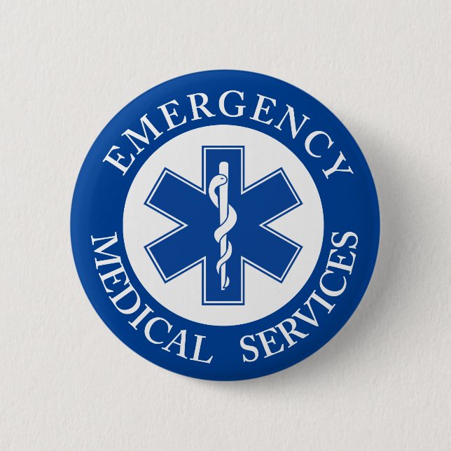 Classic EMT EMS Paramedic Symbol 6 Cm Round Badge (Front)
