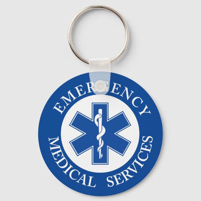 Classic EMT EMS Paramedic Symbol Key Ring (Front)