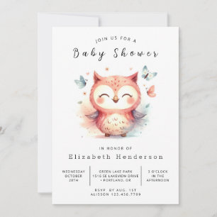 Classic Enchanted Owl Baby Shower Invitation
