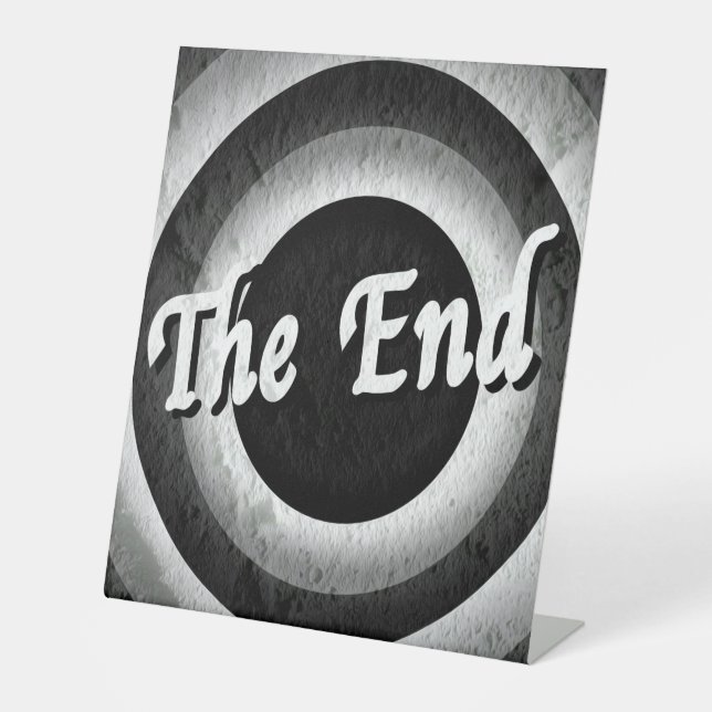 Classic End Credits - B&W Pedestal Sign (Front)