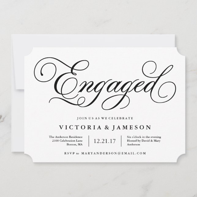 Classic Engagement Party Invitation (Front)