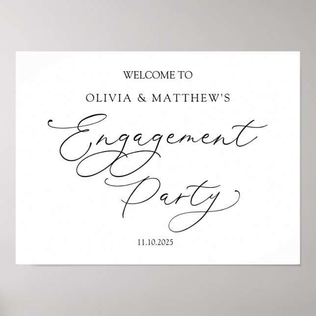 Classic Engagement Party Welcome Sign (Front)