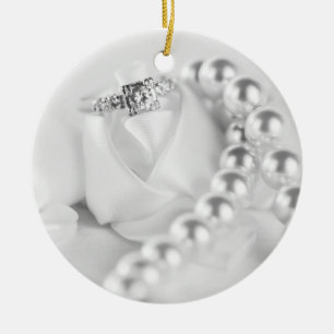 Classic Engagement Ring Ceramic Tree Decoration