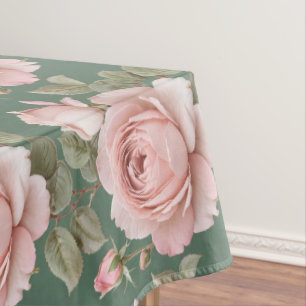 Classic English Roses In Blush Pink  Tablecloth