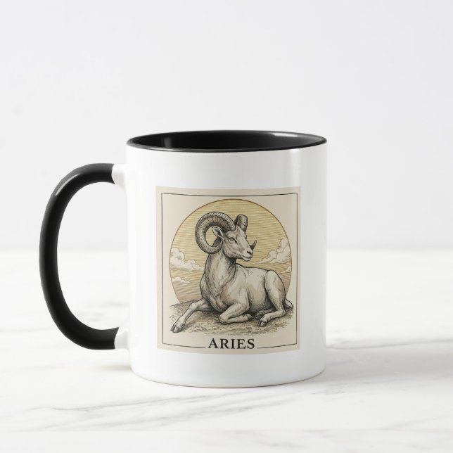 Classic Engraved Zodiac Mug - Aries (Left)