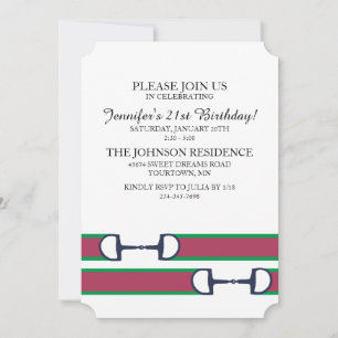 Classic Equestrian 21st Birthday Invitation