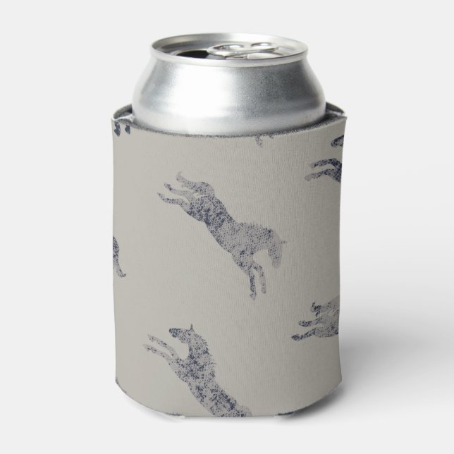 Classic Equestrian Horse Pattern Can Cooler (Can Front)