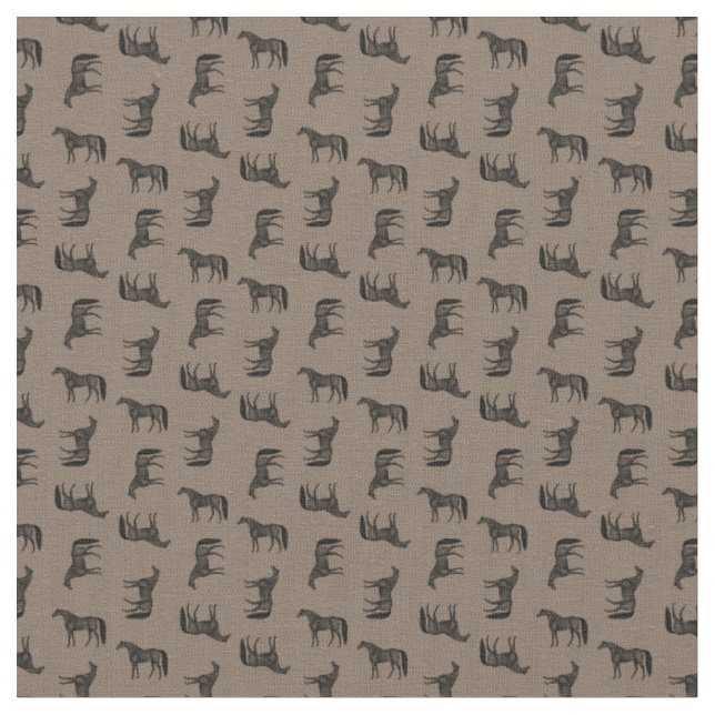 Classic Equestrian Horses CUSTOM BG COLOR Fabric (Close Up)