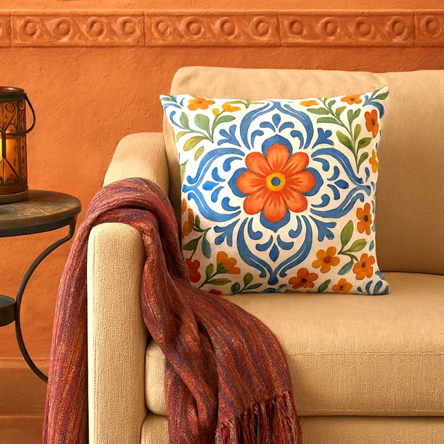 Classic Ethnic Mediterranean Floral Art Pattern Cushion (Creator Uploaded)