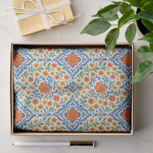 Classic Ethnic Mediterranean Floral Art Pattern Tissue Paper