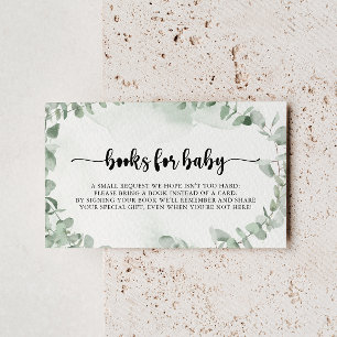 Classic Eucalyptus Baby Shower Book Request   Enclosure Card