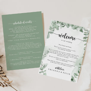 Classic Eucalyptus Foliage Wedding Welcome Letter