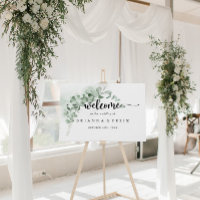 Classic Eucalyptus Foliage Wedding Welcome Sign