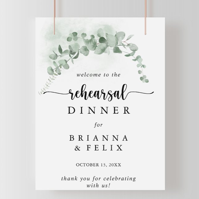 Classic Eucalyptus Rehearsal Dinner Welcome Sign (Creator Uploaded)