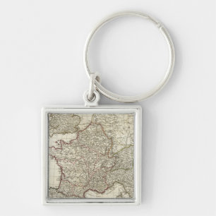 Classic European Map Key Ring
