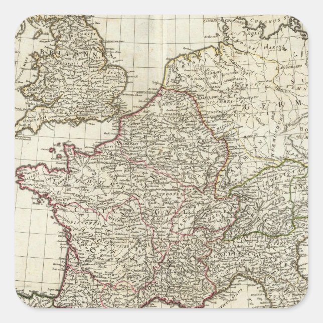 Classic European Map Square Sticker (Front)