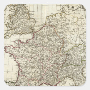 Classic European Map Square Sticker